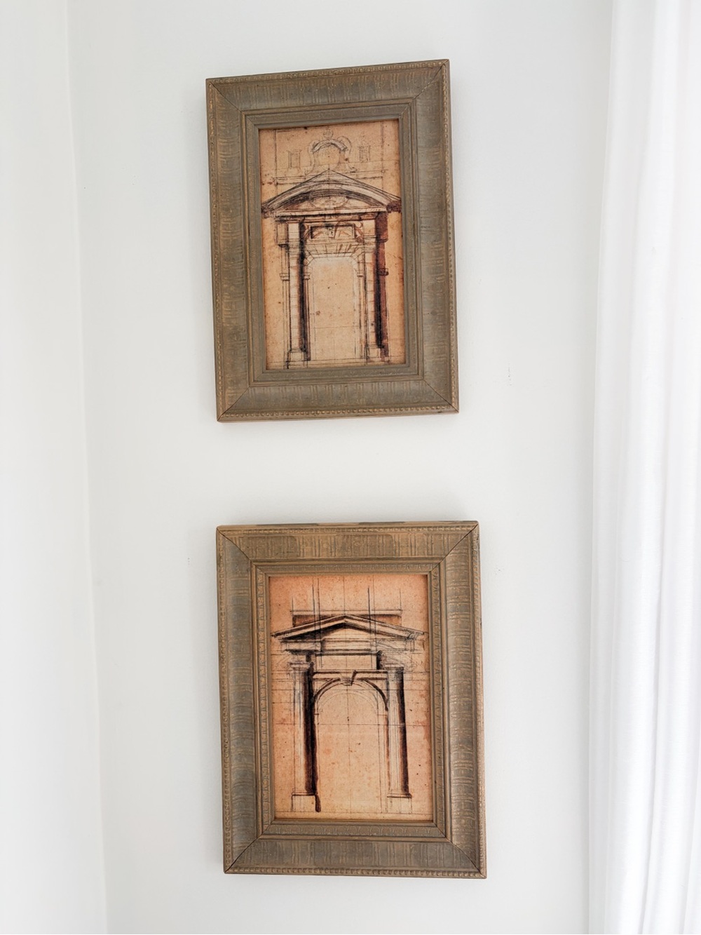 Vintage DaVinci Doorway Framed Wall Art - Set of 2, Made in Canada